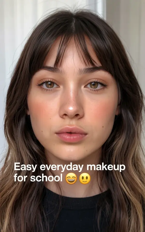 Easy Everyday Makeup for School | Beginner Tutorial with Natural Glow | Soft Pink Lips & Subtle Eyes